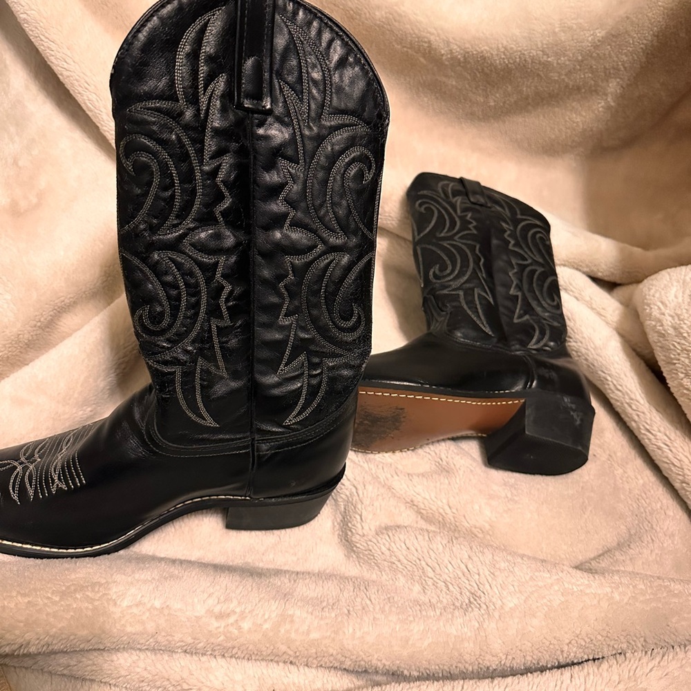 Steplers Black Western Cowboy Boots